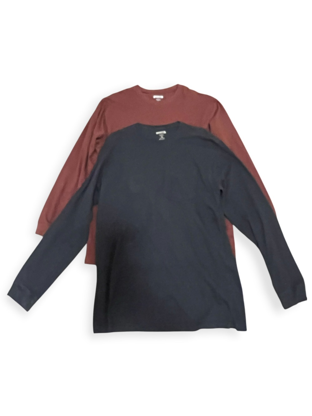 Duluth Trading Co. 2 Long-Sleeve T-Shirts Size Medium Navy & Burnt Orange